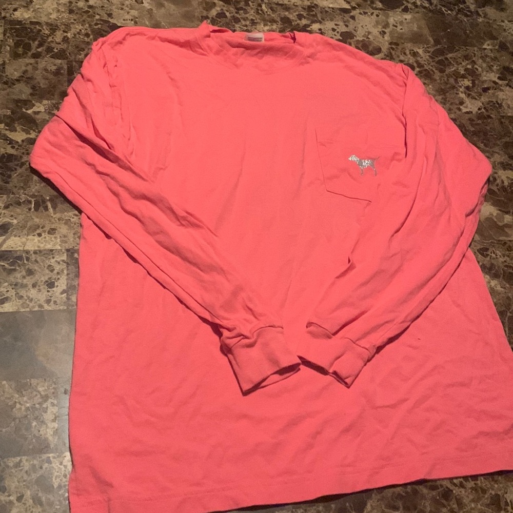 Victoria's Secret/PINK Sequins-Glitter Long-Sleeve T-Shirt